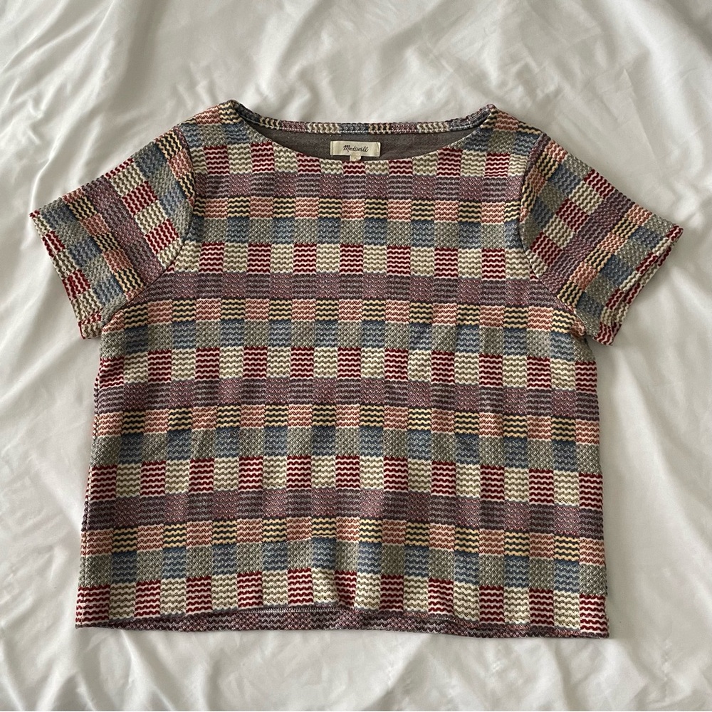 Madewell Checked Jacquard Setlist Boxy Oversized Tee